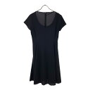 古着 ユニクロ UNIQLO セオリー 半袖 膝丈ワンピース L ブラック Theory バックジップ レディース 【中古】(4)