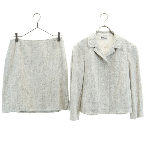 古着 JIL SANDER ジルサンダー リネン100% イタリア製 スカートスーツ 上下 セットアップ 38/不明 グレー レディース 【中古】 【PD】 古着 JIL SANDER ジルサンダー リネン100% イタリア製 スカートスーツ 上下 セットアップ 38/不明 グレー レディース 【中古】 【PD】