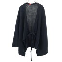 古着 HaaT ハート ウール リブニット ポンチョ 2 ブラック イッセイミヤケ レディース 【中古】 【PD】