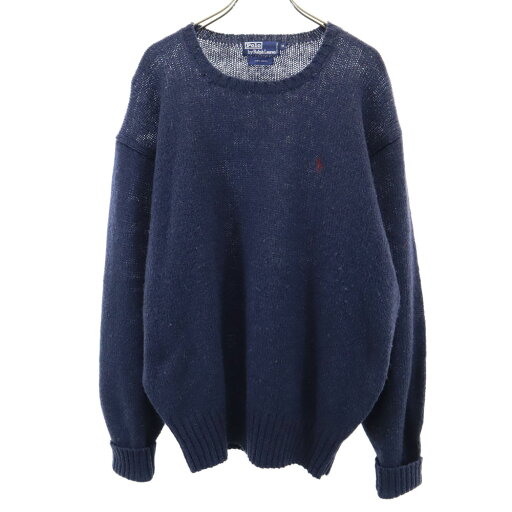 古着 Polo by Ralph Lauren ポロバイラルフローレン ウール 長袖 セーター M ネイビー ニット メンズ 【中古】 【PD】 古着 Polo by Ralph Lauren ポロバイラルフローレン ウール 長袖 セーター M ネイビー ニット メンズ 【中古】 【PD】
