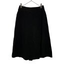 古着 aaire アエル 日本製 ラップ キュロットパンツ 40 ブラック サイドジップ レディース 【中古】 【PD】
