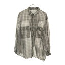 古着 STUDIOUS ステュディオス 日本製 チェック 長袖 シアー シャツ FREE グレー系 バックスリット レディース 【中古】 【PD】(4)