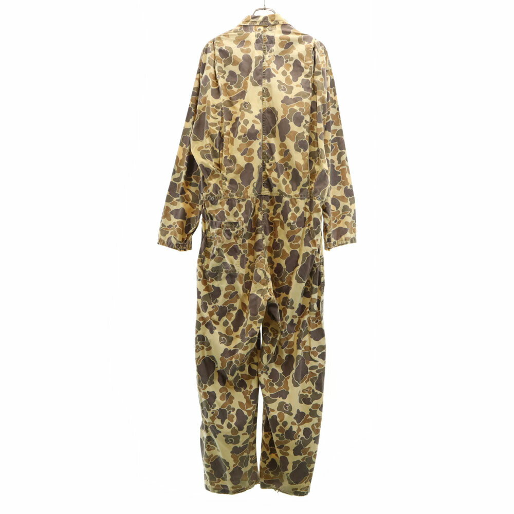 古着 Sears シアーズ 60s 70s ダックハンターカモ 長袖 つなぎ ベージュ オールインワン 迷彩 TALONジップ オールド ヴィンテージ メンズ 【中古】 【PD】