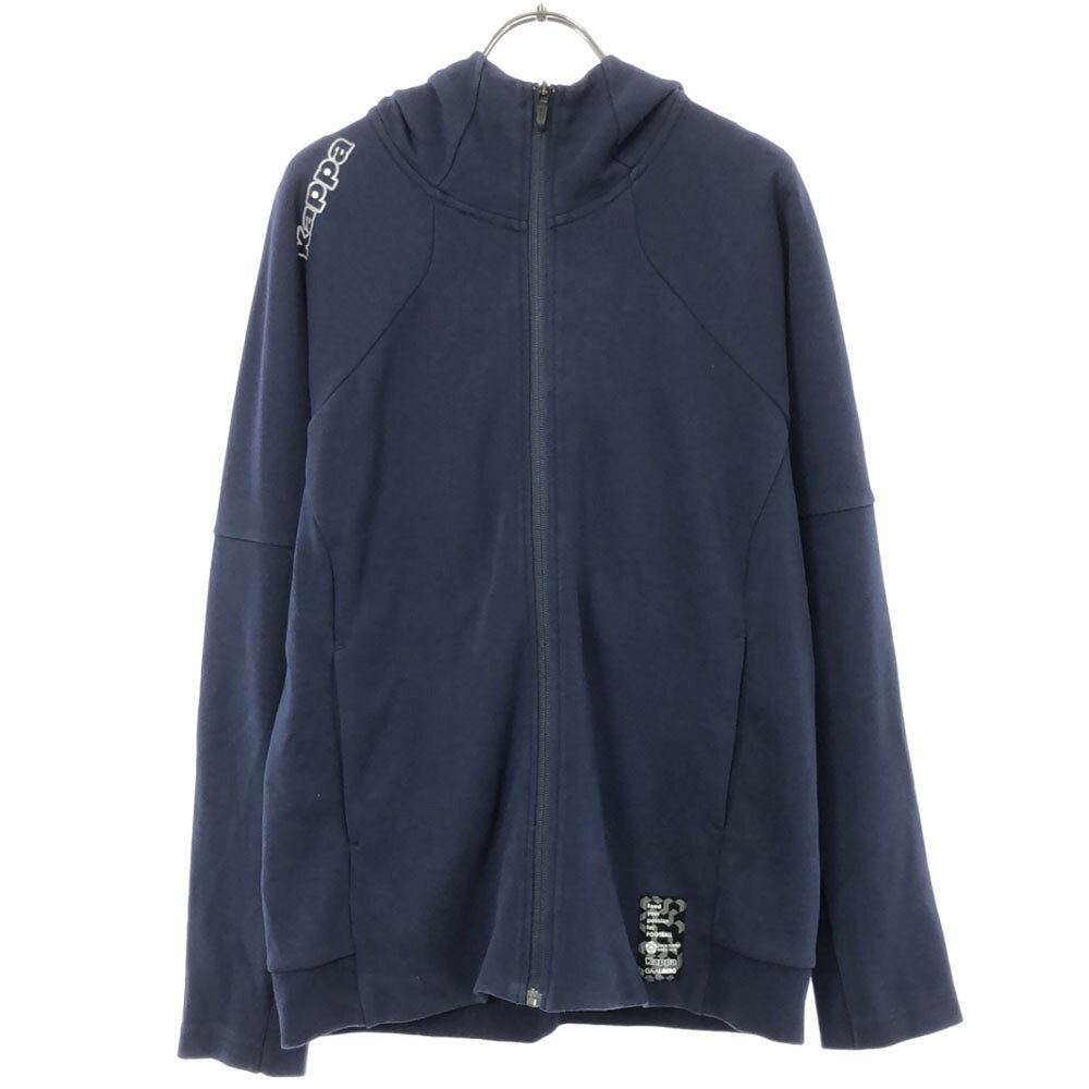 古着 Kappa カッパ 長袖 ジップパーカー M ネイビー メンズ 【中古】