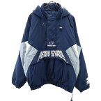 古着 STARTER スターター 90s オールド ペンシルベニア大学 長袖 アノラックパーカー L ネイビー プルオーバー 中綿入り PENN STATE メンズ 【中古】