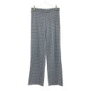 古着 ザラ ZARA 総柄 レトロ ジャガード パンツ M ブルー×ホワイト レディース 【中古】(4)