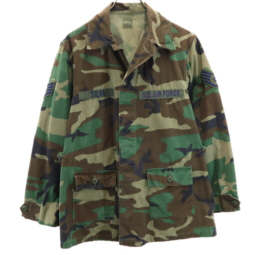 古着 US ARMY アメリカ軍 80s DLA ヴィンテージ ウッドランド BDU カモフラ柄 ミリタリージャケット 12R カーキ 迷彩 レディース 【中古】 古着 US ARMY アメリカ軍 80s DLA ヴィンテージ ウッドランド BDU カモフラ柄 ミリタリージャケット 12R カーキ 迷彩 レディース 【中古】