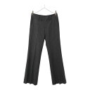 古着 イネド INED 日本製 ストライプ ウールパンツ 7 グレー 裏地付 センタープレス レディース 【中古】 【PD】