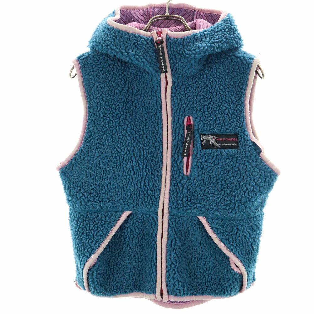 古着 WILDTHINGS ワイルドシングス ボア ベスト XS 青緑 レディース 【中古】
