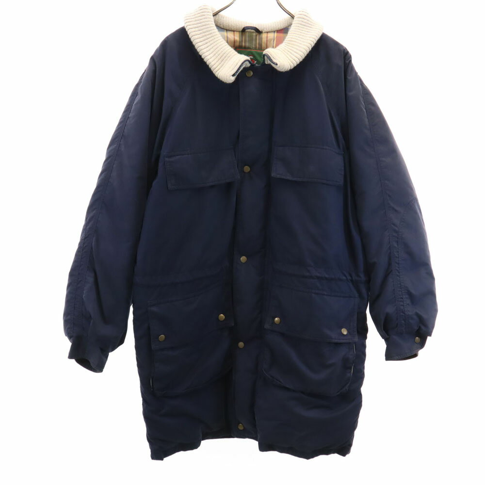 古着 BARACUTA バラクータ 90s オールド ダウンコート L ネイビー GREEN LABEL メンズ 【中古】