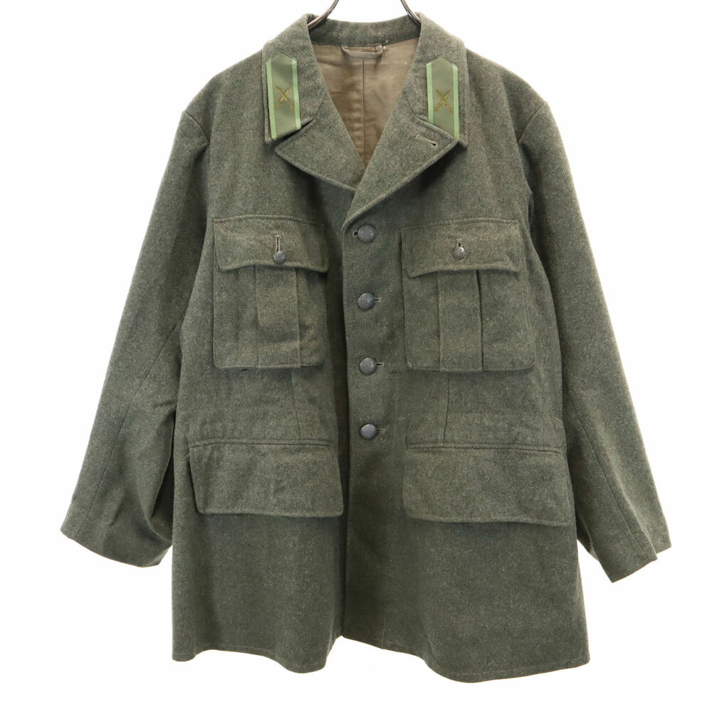 古着 SWEDEN ARMY スウェーデン軍 40s ヴィンテージ ミリタリー ウールジャケット 104U カーキ メーカーラベル付き メンズ 【中古】