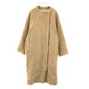 古着 デミルクス ビームス Demi-Luxe BEAMS ウールブレンド ノーカラーコート 38 ベージュ レディース 【中古】(4)