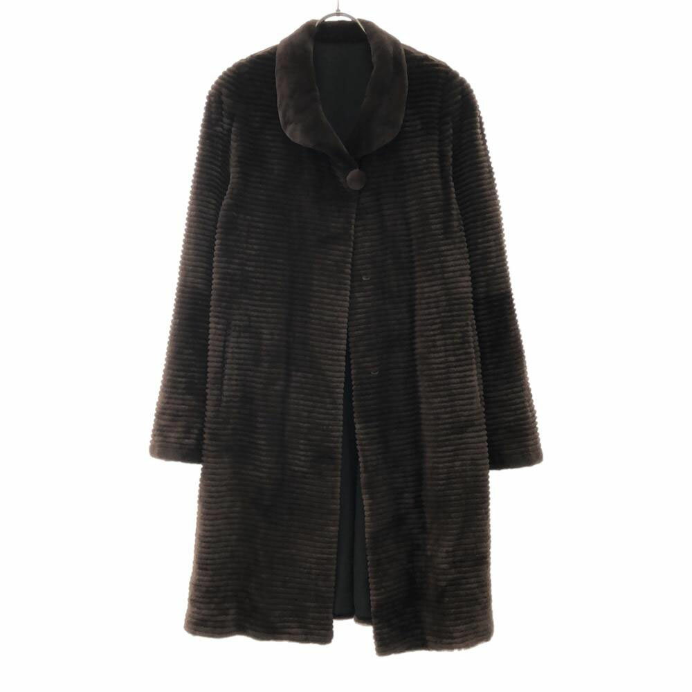 古着 サガミンク SAGA MINK ファーコート F ブラウン 毛皮 レディース 【中古】 【PD】