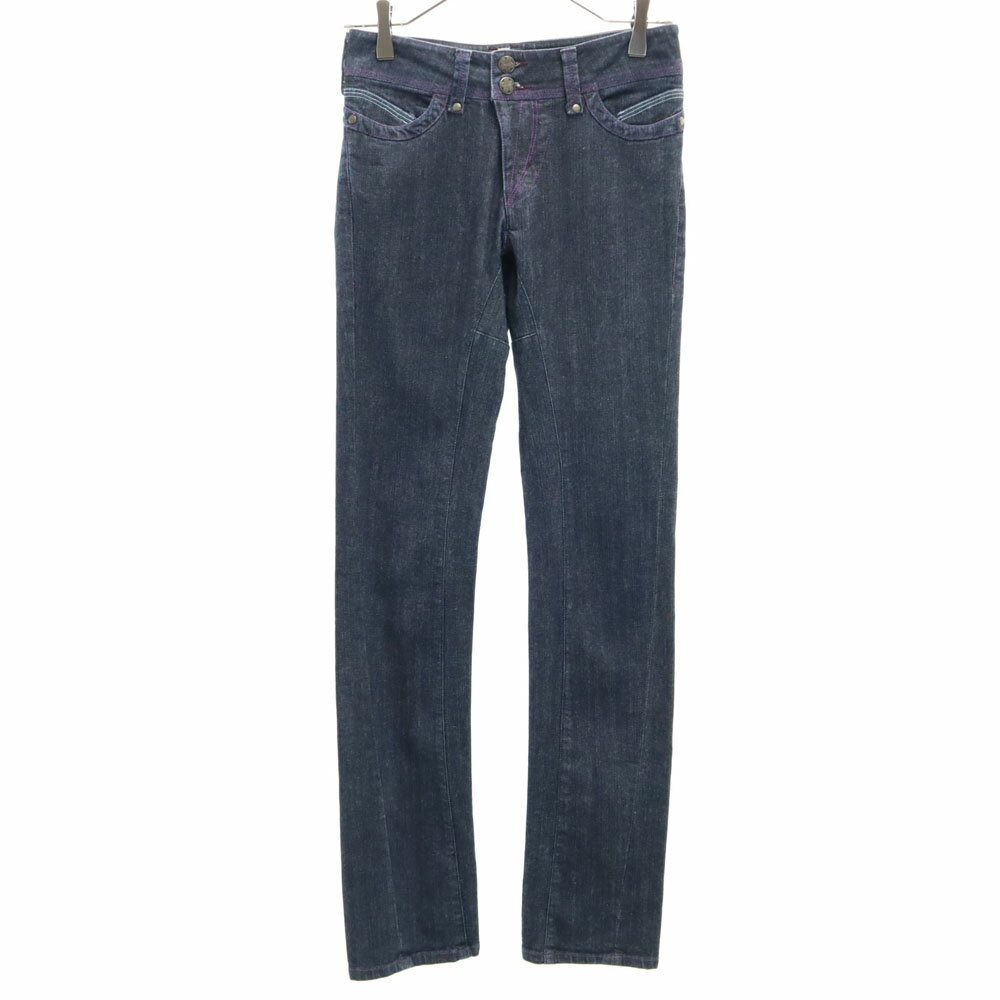 古着 京都デニム 日本製 スキニーデニムパンツ w27 ブラック系 ジーンズ ストレッチ レディース 【中古】 【PD】のサムネイル