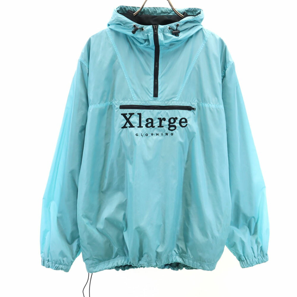 古着 XLARGE エクストララージ バックプリント プルオーバー ナイロンジャケット L ライトブルー メンズ 【中古】 【PD】