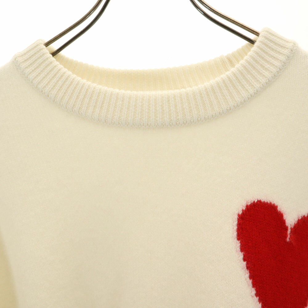 古着 ami アミ ブルガリア製 長袖 セーター S ホワイト ニット レディース 【中古】 【PD】