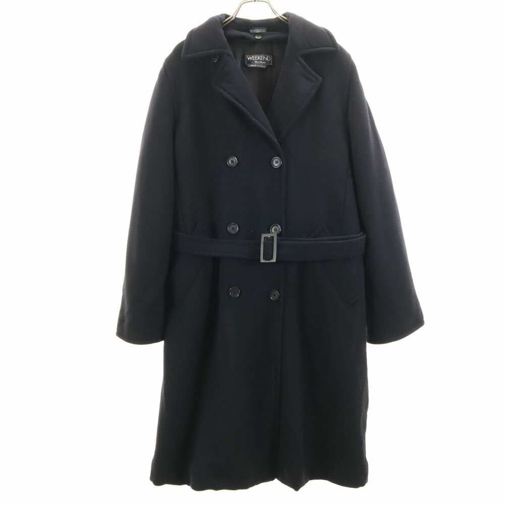 古着 ウィークエンドバイマックスマーラ WEEKEND by Max Mara ダブルブレスト コート 42 ネイビー 中綿ライナー付き レディース 【中古】