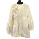 古着 UNDERCOVER アンダーカバー 日本製 ジュンヤワタナベ コラボ ニット切替 コート 1 アイボリー x JUNYA WATANABE ハンガー付き レディース 【中古】 【PD】