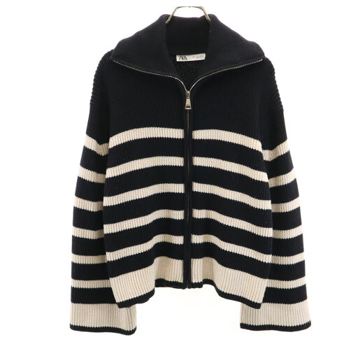 古着 ザラ ZARA ボーダー柄 ニットジャケット S ネイビー レディース 【中古】 【PD】 古着 ザラ ZARA ボーダー柄 ニットジャケット S ネイビー レディース 【中古】 【PD】
