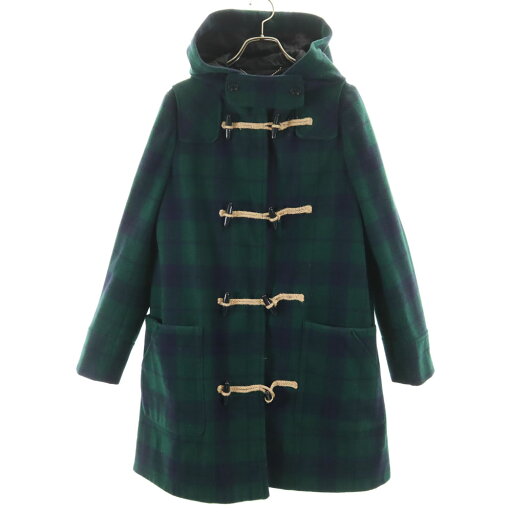 古着 SEE BY CHLOE シーバイクロエ ウールブレンド チェック柄 ダッフルコート USA2 グリーン系 レディース 【中古】 古着 SEE BY CHLOE シーバイクロエ ウールブレンド チェック柄 ダッフルコート USA2 グリーン系 レディース 【中古】