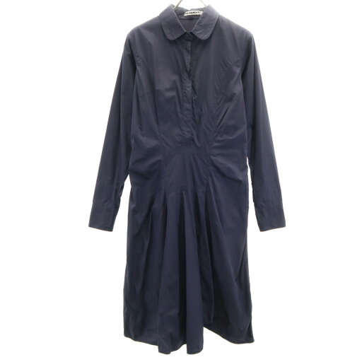 古着 JIL SANDER ジルサンダー イタリア製 長袖 シャツワンピース 38 ネイビー レディース 【中古】 【PD】 古着 JIL SANDER ジルサンダー イタリア製 長袖 シャツワンピース 38 ネイビー レディース 【中古】 【PD】
