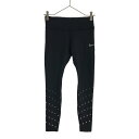 古着 ナイキ NIKE ロゴプリント ランニング DRI-FIT トレーニング レギンス M ブラック ウエストゴム レディース 【中古】