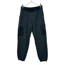 古着 adidas アディダス 総柄 トレフォイルロゴワッペン ジョガーパンツ L ネイビー×ブラック ウエストゴム 裾リブ レディース 【中古】 【PD】
