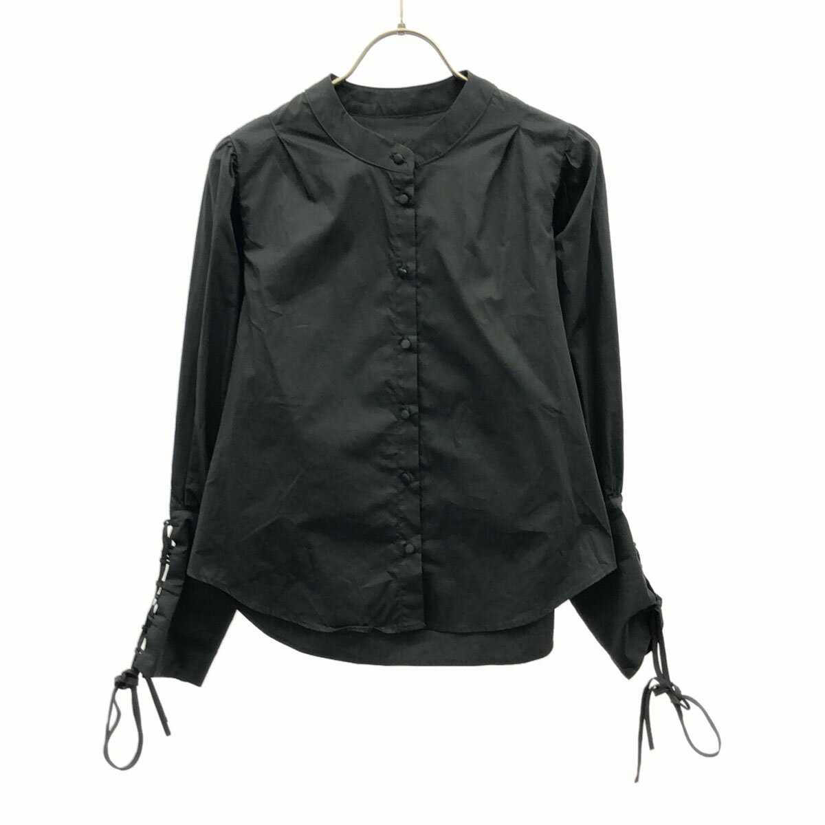 古着 AMERI UNDRESSED アメリ 長袖 ノーカラーシャツ F ブラック ブラウス レディース 【中古】 【PD】