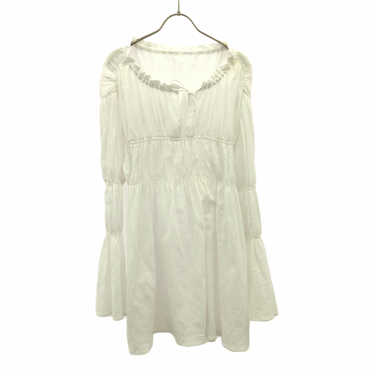 古着 アメリ AMERI UNDRESSED 長袖 パフスリーブ チュニック F ホワイト ブラウス レディース 【中古】