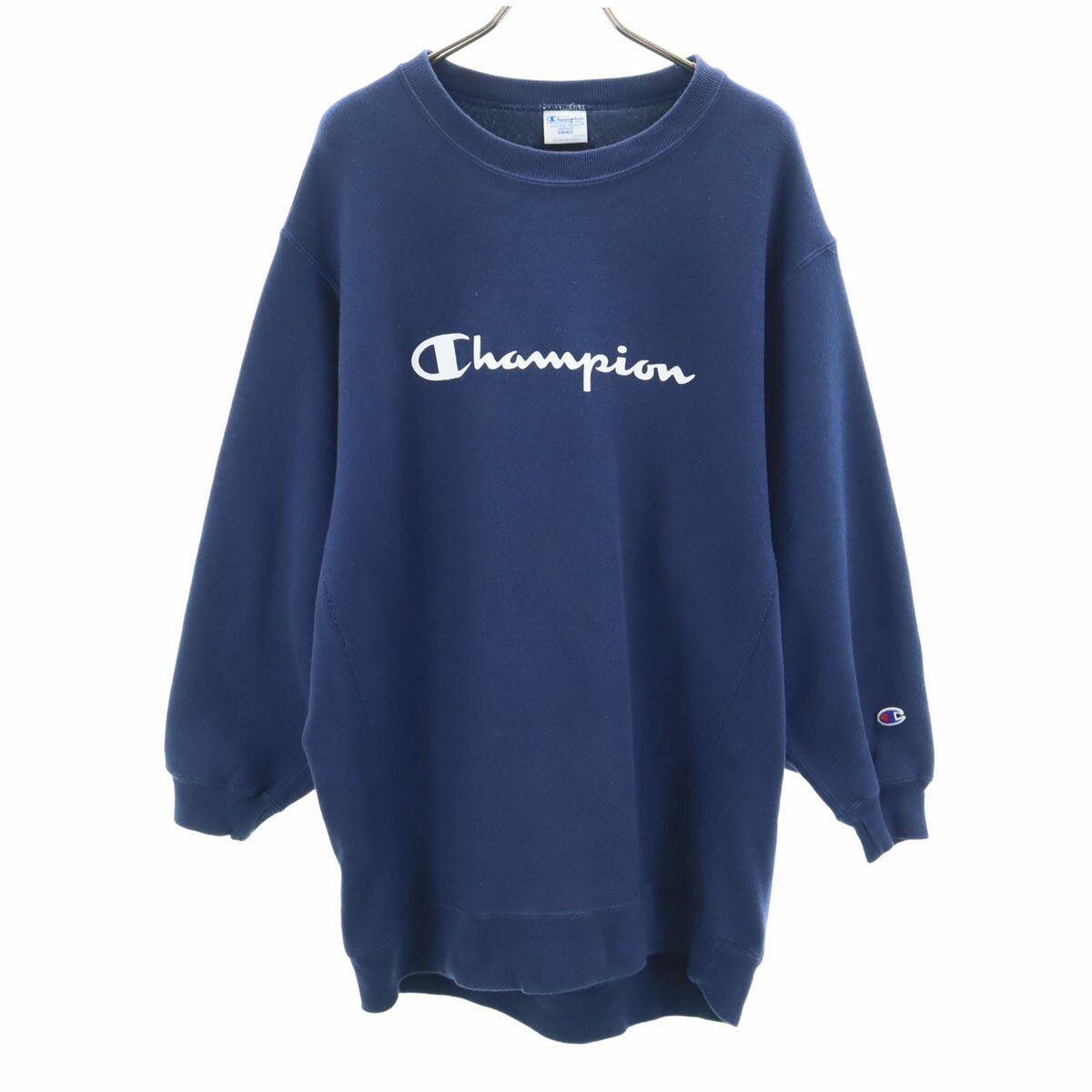 古着 Champion チャンピオン エモダ別注 復刻 青単 長袖 リバースウィーブ スウェット トレーナー S ネイビー x EMODA 裏起毛 レディース 【中古】 【PD】