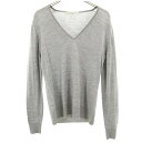 古着 JOHN SMEDLEY ジョンスメドレー イングランド製 長袖 Vネック ニット S グレー セーター レディース 【中古】(4)