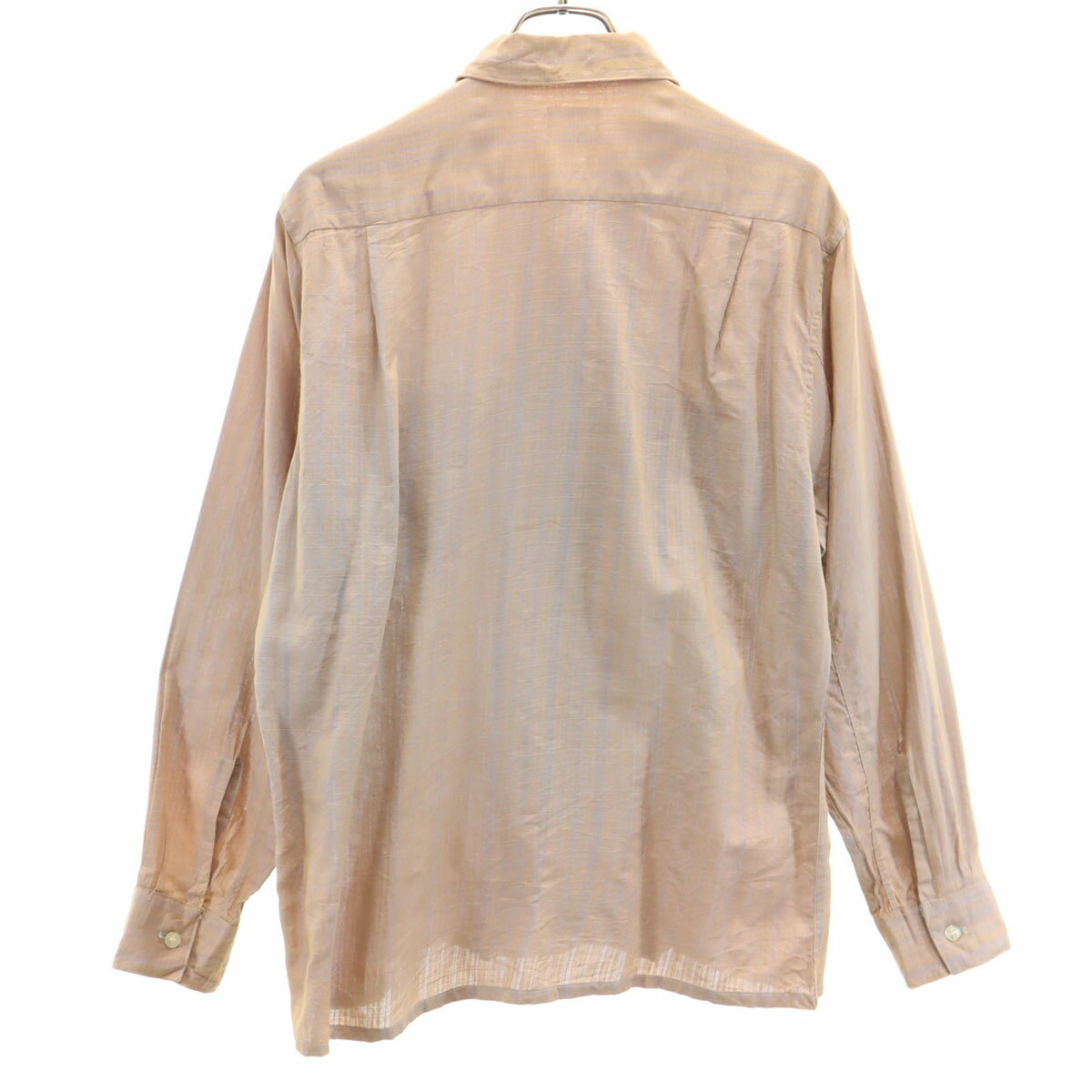 古着 ビーブイディー 60s ヴィンテージ チェック柄 長袖 コットンシャツ M オレンジ メンズ 【中古】