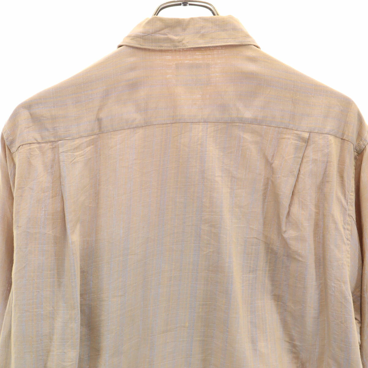 古着 ビーブイディー 60s ヴィンテージ チェック柄 長袖 コットンシャツ M オレンジ メンズ 【中古】