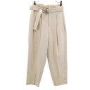 古着 Adam et Rope' アダムエロペ 日本製 ハイウエスト パンツ 36 ベージュ レディース 【中古】 【PD】