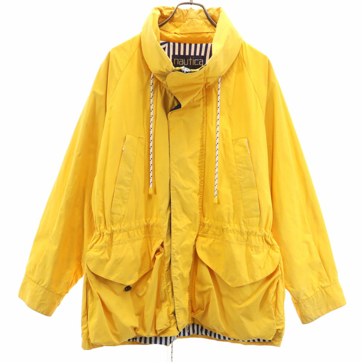 古着 NAUTICA ノーティカ 90s オールド マウンテンパーカー S イエロー フード付き メンズ 【中古】 【PD】