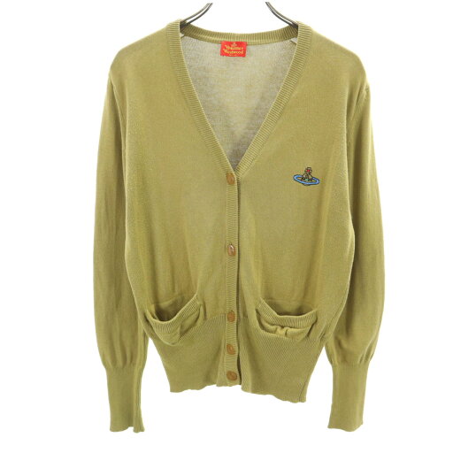 古着 Vivienne Westwood ヴィヴィアンウエストウッド イタリア製 オールド 長袖 Vネック ニットカーディガン M マスタード系 レディース 【中古】 【PD】 古着 Vivienne Westwood ヴィヴィアンウエストウッド イタリア製 オールド 長袖 Vネック ニットカーディガン M マスタード系 レディース 【中古】 【PD】