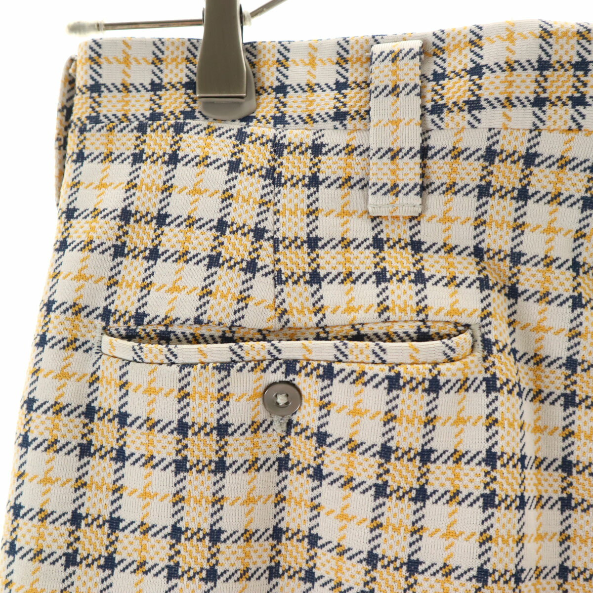 古着 MUSTANG KNIT by HAGGAR 70s 80s ヴィンテージ ロケットタロン チェック柄 ロングパンツ ホワイト メンズ 【中古】 【PD】