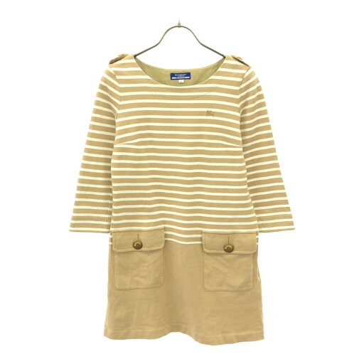 古着 バーバリーロンドンブルーレーベル BURBERRY LONDON BLUE LABEL 三陽商会 ボーダー 7分袖 チュニック 36 ベージュ ワンピース レディース 【中古】 古着 バーバリーロンドンブルーレーベル BURBERRY LONDON BLUE LABEL 三陽商会 ボーダー 7分袖 チュニック 36 ベージュ ワンピース レディース 【中古】