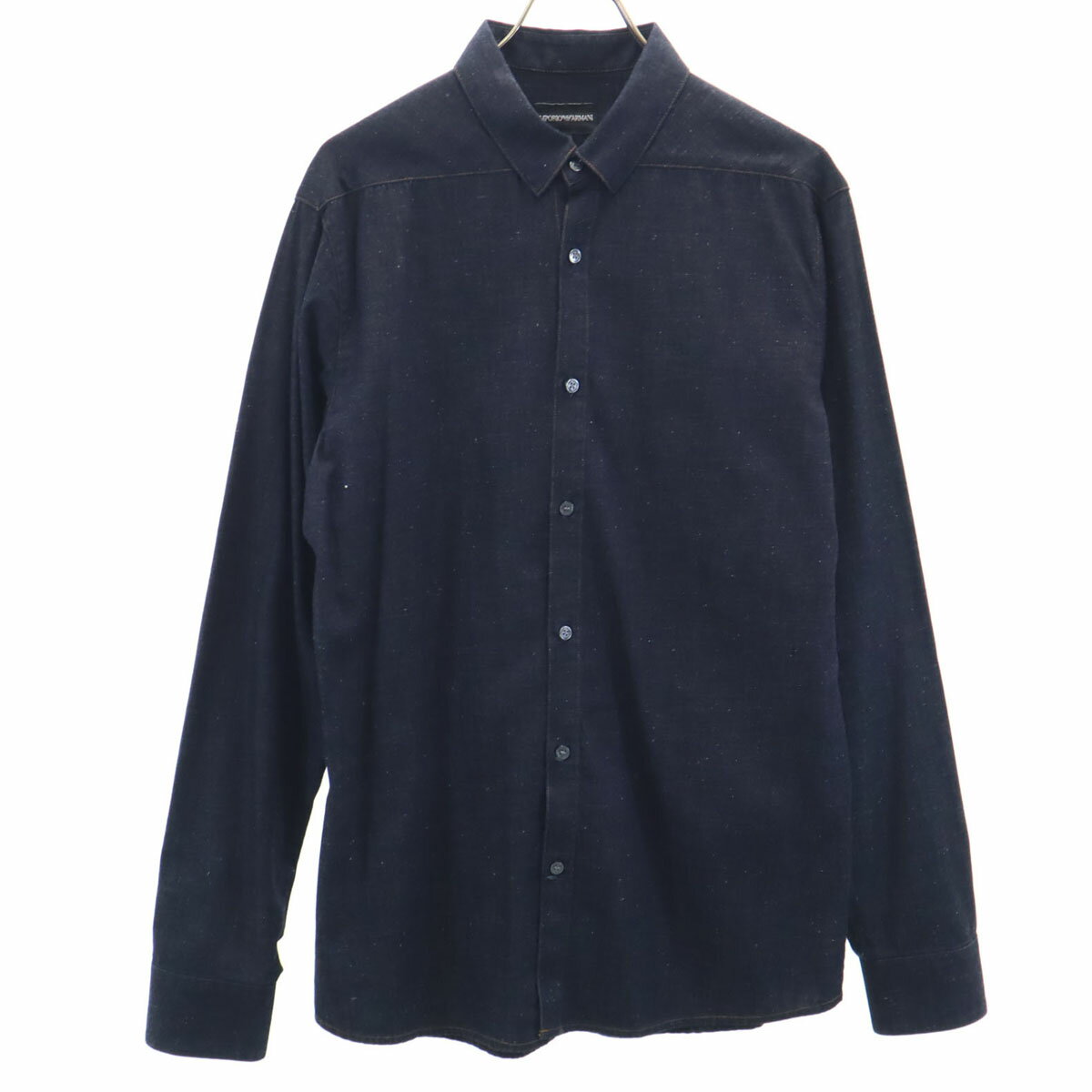 古着 Emporio Armani エンポリオアルマーニ 長袖 シャンブレー 隠し ボタンダウンシャツ L インディゴ メンズ 【中古】 【PD】