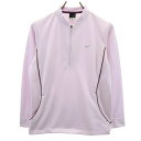 古着 ナイキ NIKE トレーニング 長袖 ハーフジップ ウェア M ライトピンク レディース 【中古】