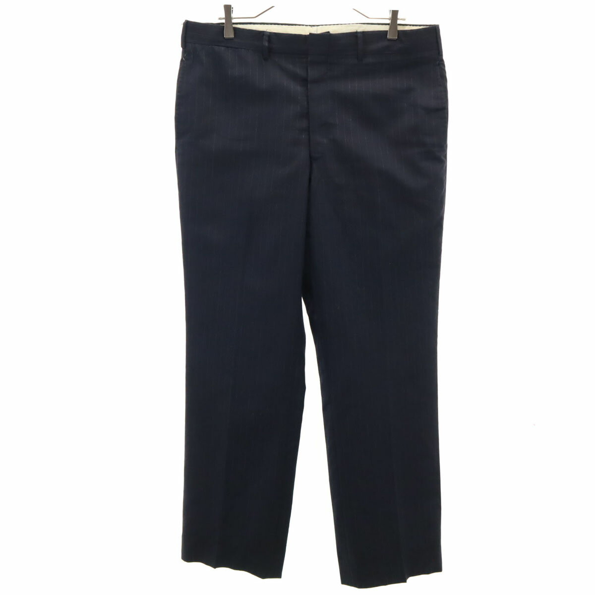 古着 エバンピコネ 80s ヴィンテージ ストライプ柄 スラックスパンツ ネイビー メンズ 【中古】