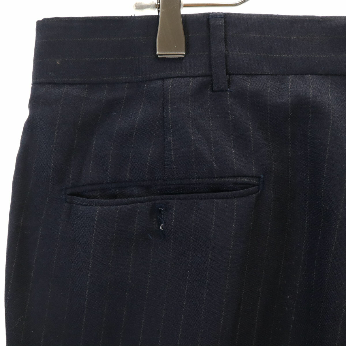 古着 エバンピコネ 80s ヴィンテージ ストライプ柄 スラックスパンツ ネイビー メンズ 【中古】