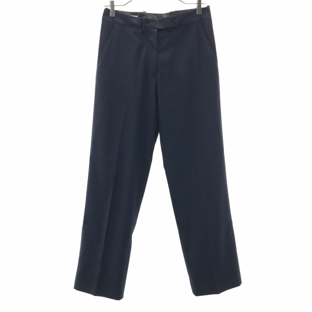 古着 マルタンマルジェラ MARTIN MARGIELA 4 イタリア製 ストライプ柄 スラックスパンツ 36 濃紺 レディース 【中古】