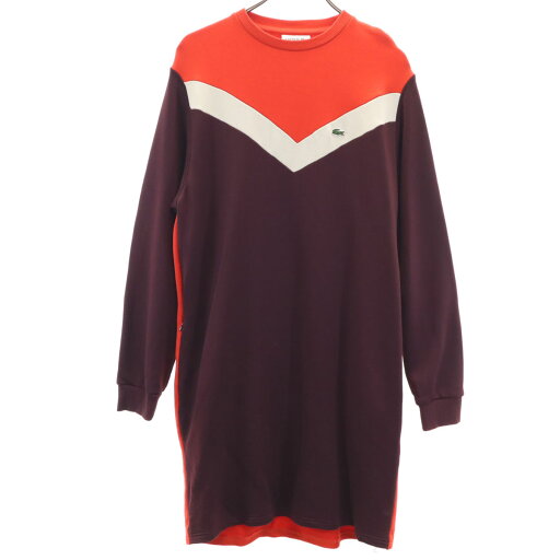 古着 LACOSTE ラコステ 長袖 ニット ワンピース 38 ボルドー レディース 【中古】 古着 LACOSTE ラコステ 長袖 ニット ワンピース 38 ボルドー レディース 【中古】