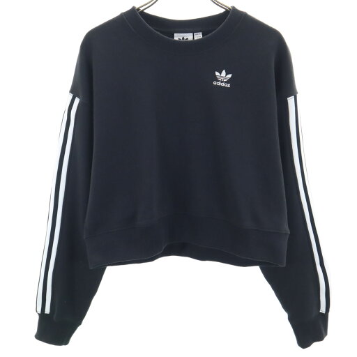 古着 adidas Originals アディダスオリジナルス トレフォイルロゴ 長袖 スウェット ショート丈 トレーナー S ブルー レディース 【中古】 【PD】 古着 adidas Originals アディダスオリジナルス トレフォイルロゴ 長袖 スウェット ショート丈 トレーナー S ブルー レディース 【中古】 【PD】