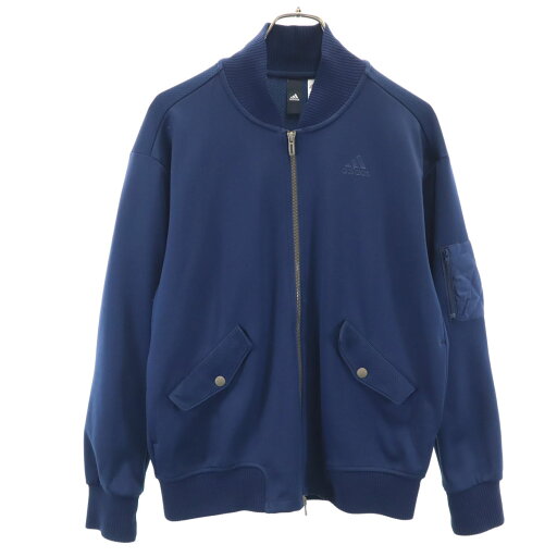 古着 adidas アディダス ボンバー ジャケット OT ネイビー ジャージ レディース 【中古】 【PD】 古着 adidas アディダス ボンバー ジャケット OT ネイビー ジャージ レディース 【中古】 【PD】