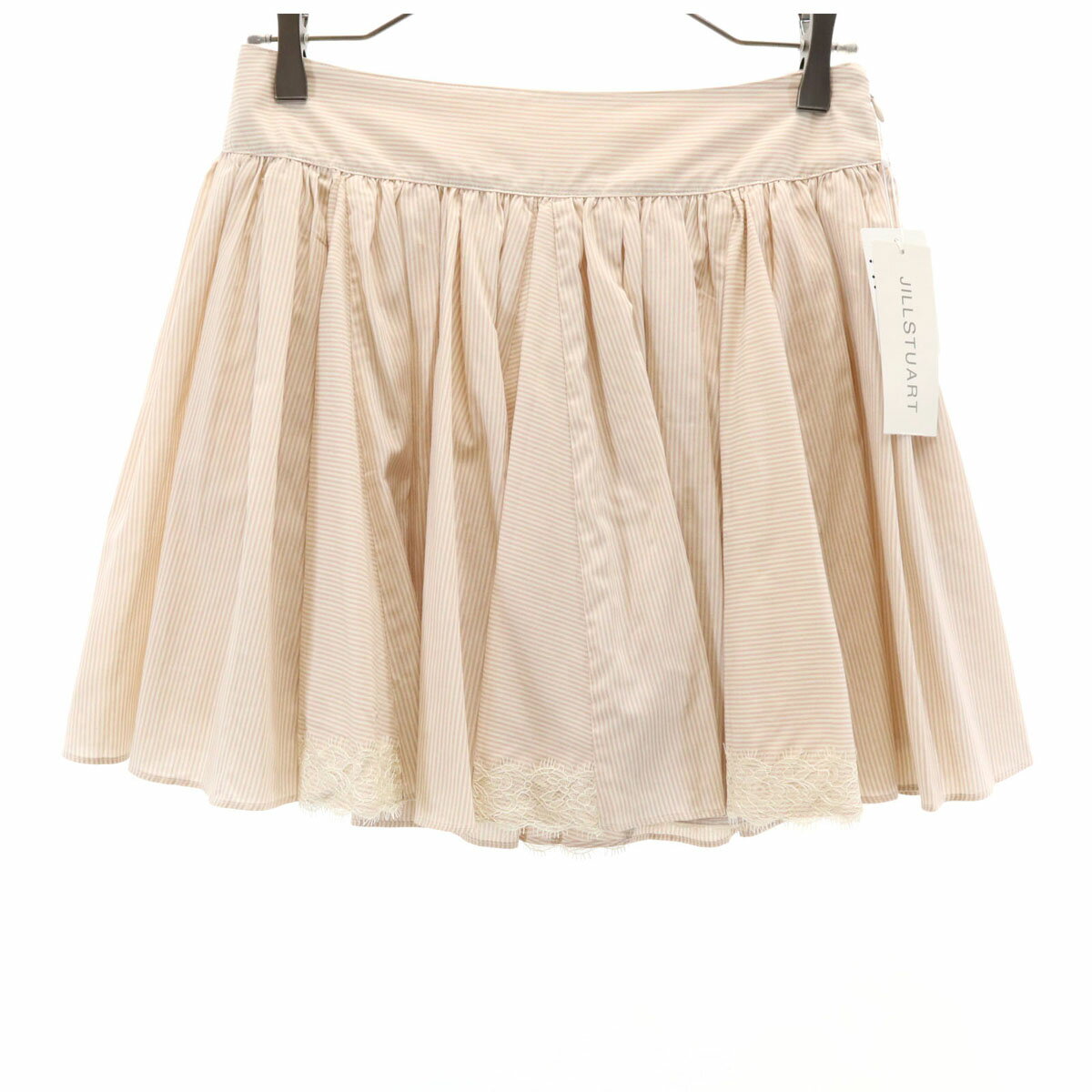 古着 未使用 ジルスチュアート JILLSTUART ストライプ ボーダー柄 ミニスカート 4 ベージュ系 レディース 【中古】