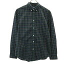 古着 POLO RALPH LAUREN ポロラルフローレン チェック柄 長袖 ワンポイント刺繍 コットンシャツ L グリーン キッズ 【中古】 【PD】