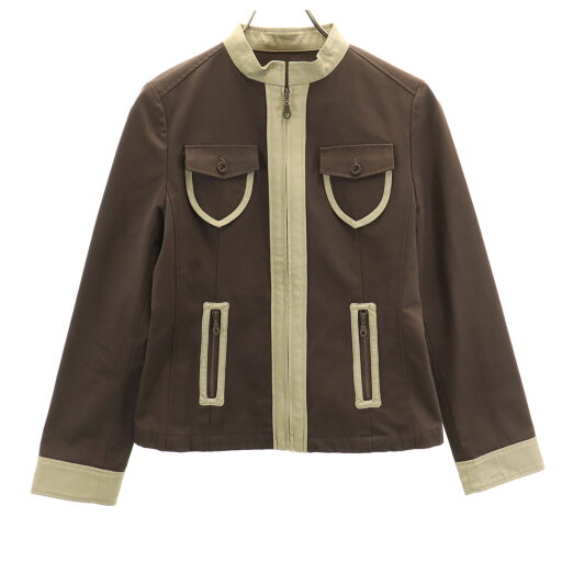 古着 ESTNATION エストネーション 日本製 スタンドカラー ジャケット M ブラウン レディース 【中古】 古着 ESTNATION エストネーション 日本製 スタンドカラー ジャケット M ブラウン レディース 【中古】