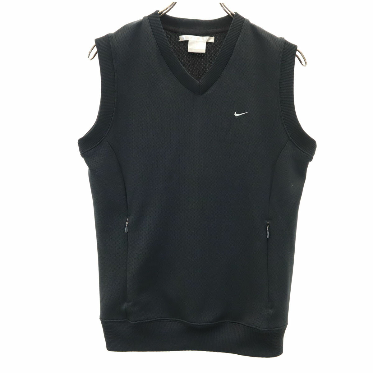 古着 NIKE GOLF ナイキゴルフ Vネック メッシュ ベスト L ブラック レディース 【中古】